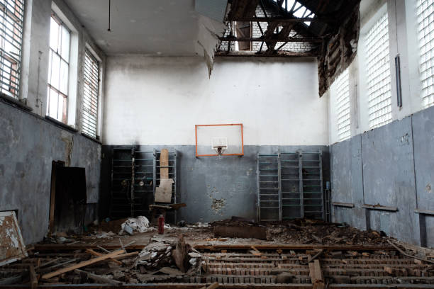 istock War in Eastern Ukraine - School after Shelling (PE class) 1365632624