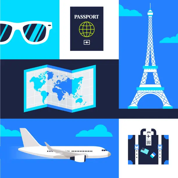 Vector illustration of travel composition