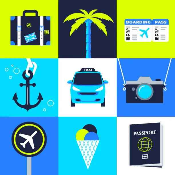 Vector illustration of travel composition