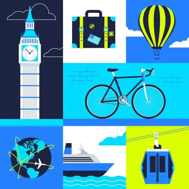 Vector illustration of travel composition