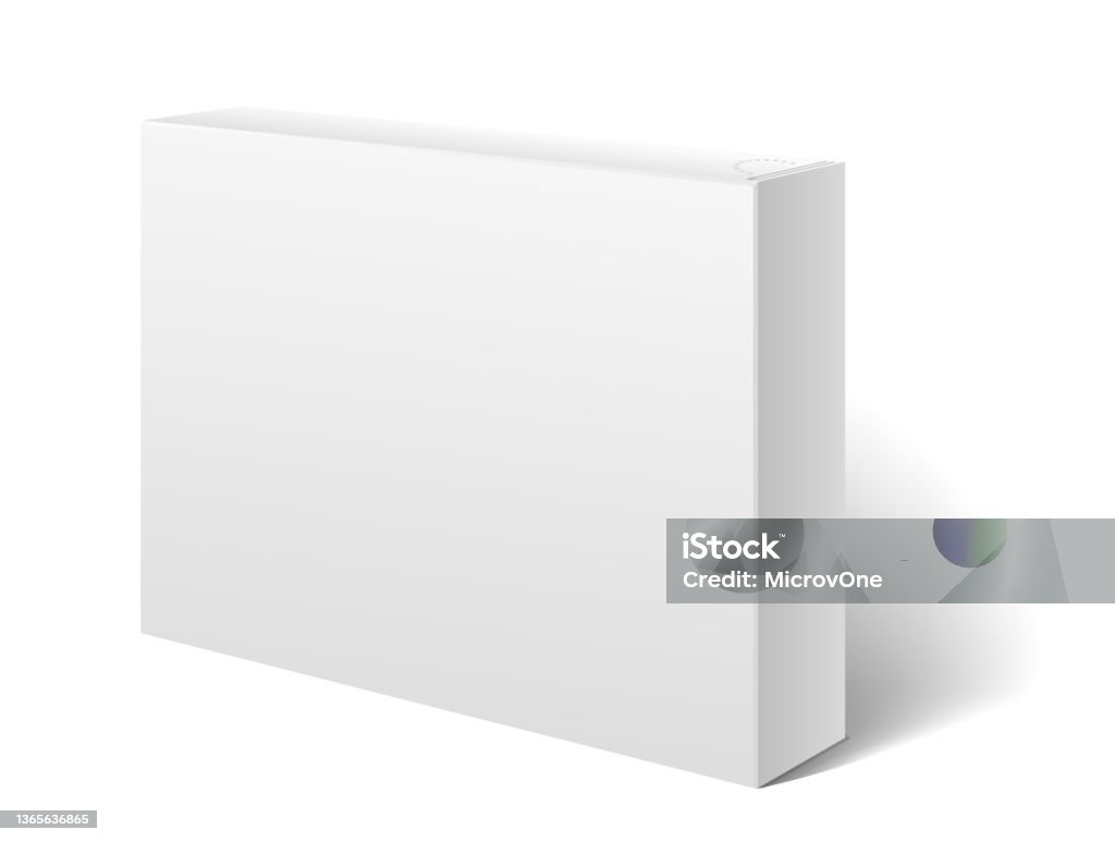Clean Box Texture Product Box Mockup White Clean Paper Package Stock Illustration ...