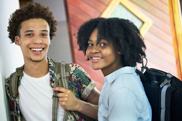 istock Portrait of relaxed young backpackers on vacation 1365639227