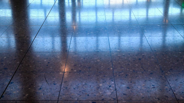 istock Detailed close up texture on structured floor tiles on the ground 1365639463