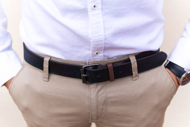istock Unrecognizable young man with brown belt 1365644486