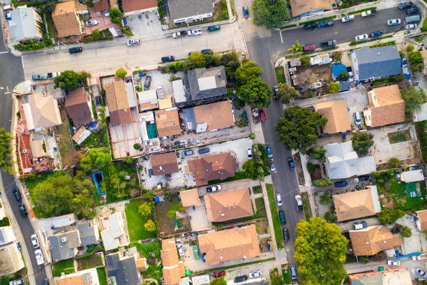 istock Directly above residential streets 1365651235