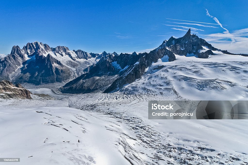 Gletscher auf der Oberseite Berg Jungfrau - Lizenzfrei Alpen Stock-Foto