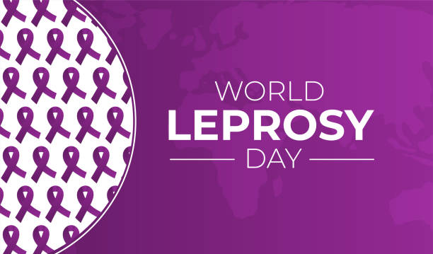 Purple World Leprosy Day Illustration Purple World Leprosy Day Illustration leprosy stock illustrations