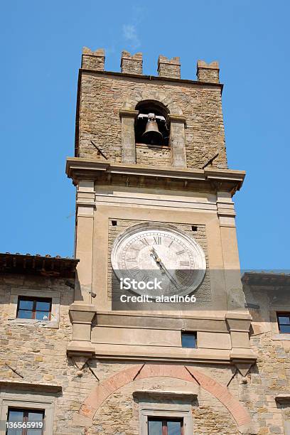 Cortona Town Hall Stock Photo - Download Image Now - Ancient, Architecture, Bell