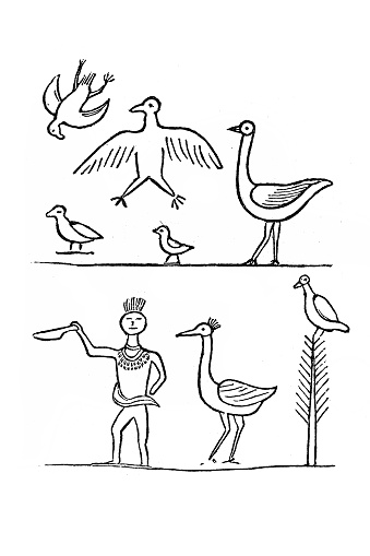 Illustration of a Indian picture writing