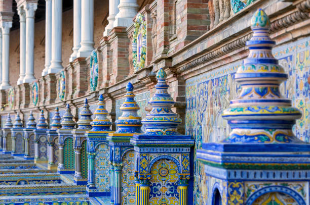 istock decorated ceramic from spain square in Seville, Spain - selective focus 1365667696
