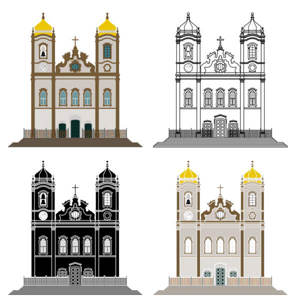 ilustrações, clipart, desenhos animados e ícones de basílica do senhor do bonfim em salvador, brasil - salvador