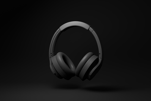 Headphones on White Background, Clipping Path