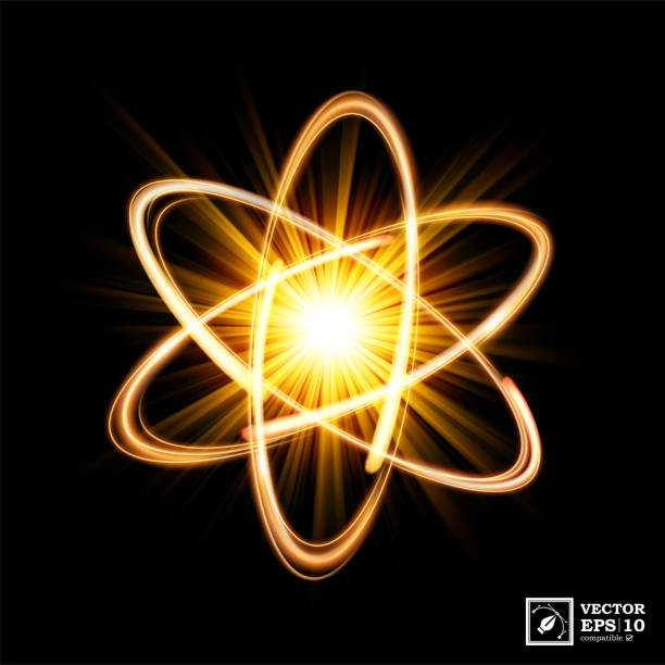 dynamic atom light explosion, isoliert und einfach zu bearbeiten. vektorillustration - big bang flash stock-grafiken, -clipart, -cartoons und -symbole