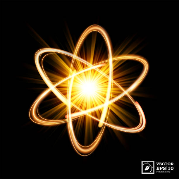 динамический atom light explosion, изолированный и простой в редактировании. векторная иллюстрация - nuclear energy flash stock illustrations