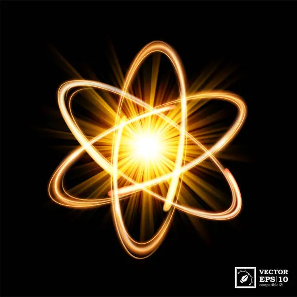 Vector illustration of Dynamic Atom Light Explosion, isolated and easy to edit. Vector Illustration