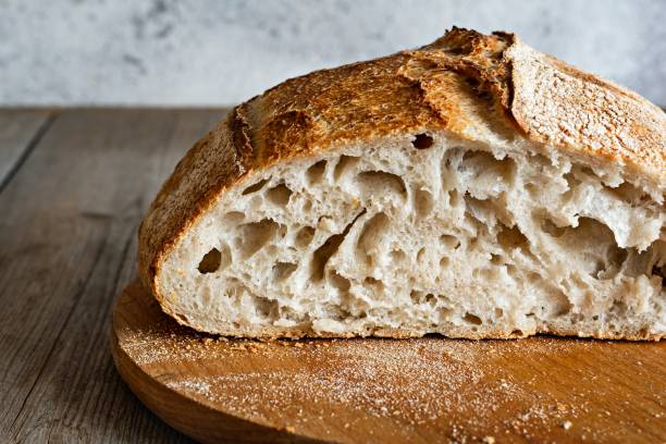 istock Fresh crispy homemade bread with whole grain flour sourdough(unleavened) 1365674949