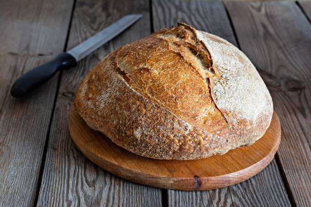 istock Fresh crispy homemade bread with whole grain flour sourdough(unleavened) 1365674951