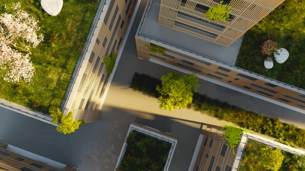 istock Green buildings from above 1365678853