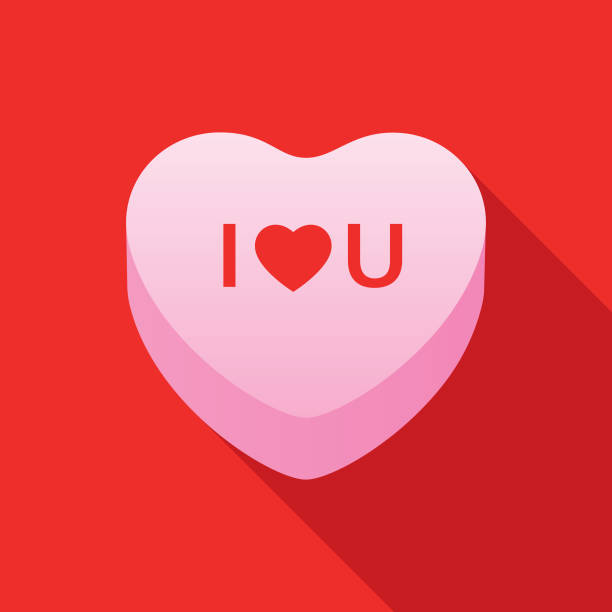 ilustraciones, imágenes clip art, dibujos animados e iconos de stock de i love u valentine candy heart icono - candy heart candy valentines day heart shape