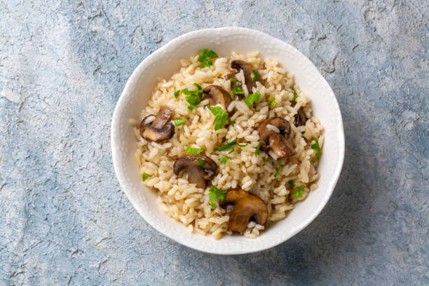 istock Mushroom rice pilaf, Turkish name; Mantarli pirinc pilavi 1365679985