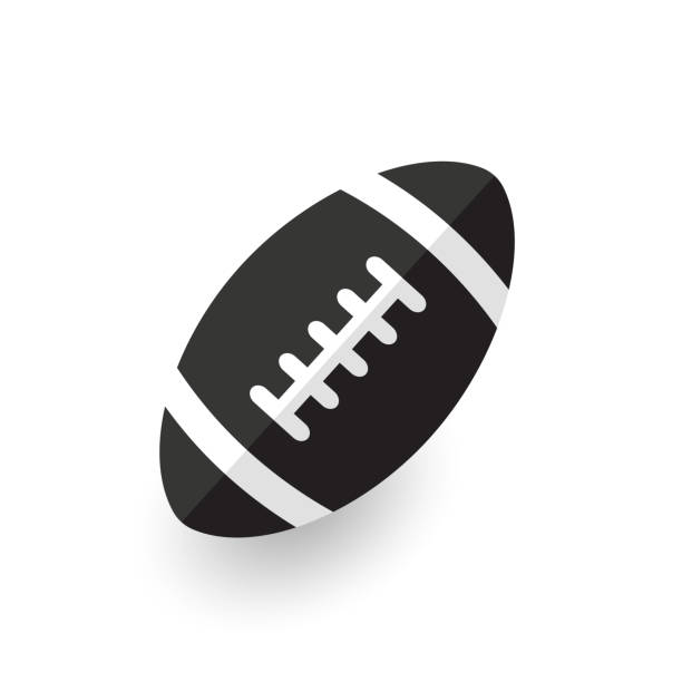 ilustrações de stock, clip art, desenhos animados e ícones de american football and rugby ball icon. vector - white background clip art american culture black