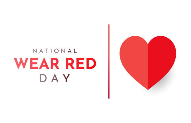 tło national wear red day. wektor - human heart heart shape human internal organ love stock illustrations