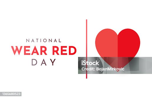 istock National Wear Red Day background. Vector 1365680523