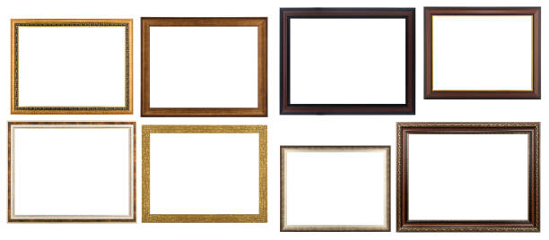 istock Collection of various antique frames on white background 1365681050
