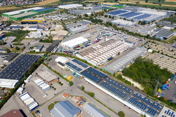 istock Aerial View of Industrial District 1365681114