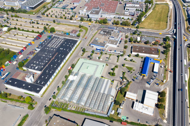 istock Industrial District, Aerial View 1365681861