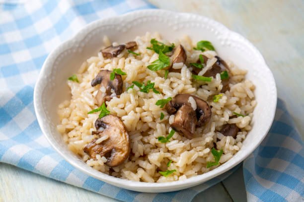istock Mushroom rice pilaf, Turkish name; Mantarli pirinc pilavi 1365681870