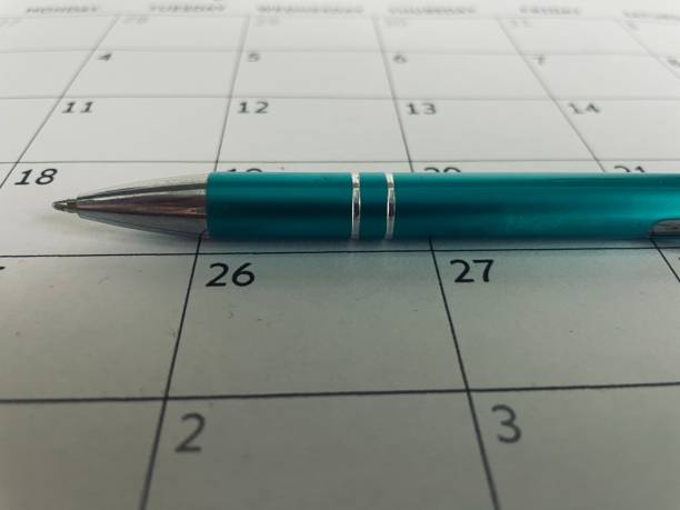 istock Calendar with pen, planning and management concept 1365682266