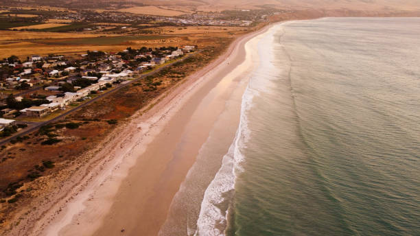 istock Pink sunset sky at Aldinga Beach South Australia 1365682300