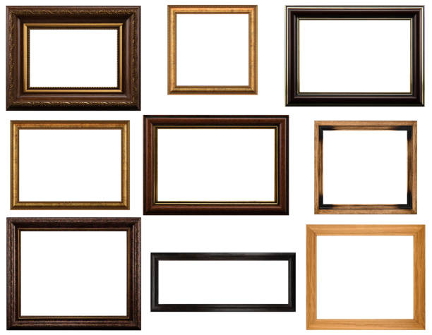 istock Collection of various antique frames on white background 1365682428