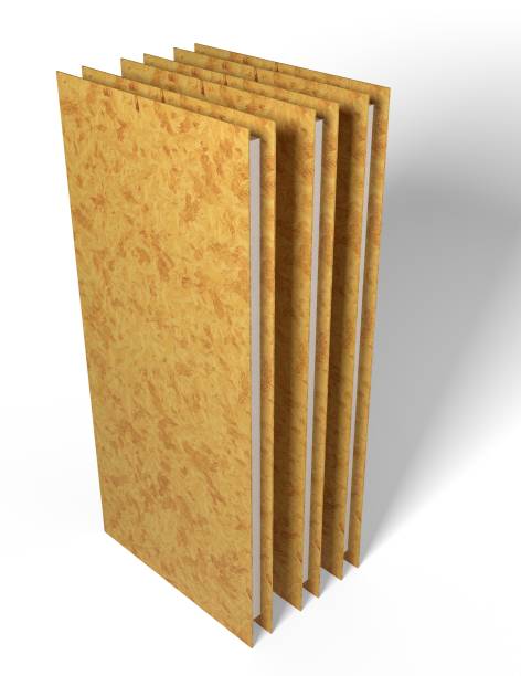 istock 3d render illustration SIP panels for construction of houses isolated on white background. Realistic structural insulated panels from OSB and expanded polystyrene. Wall panels for warm house building. 1365687638