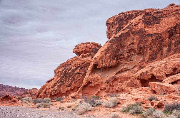 istock Red rock cliff at Valley of Fire, Nevada, USA 1365692858