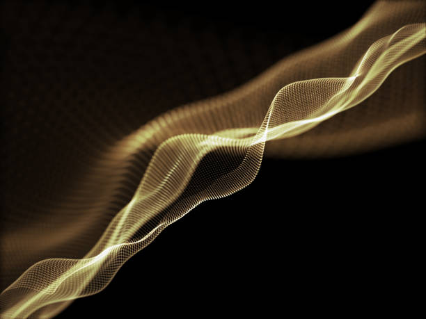 istock 3D abstract background with golden flowing particles 1365700658