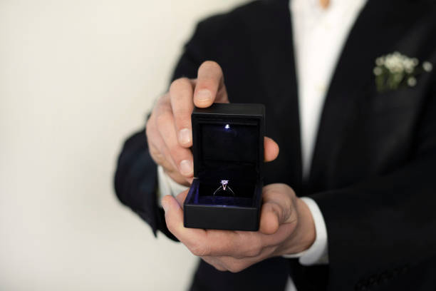istock A man hand holding box with ring for marriage proposal 1365703976