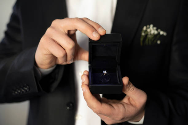istock A man hand holding box with ring for marriage proposal 1365703985