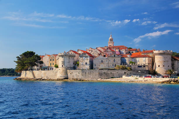 Old town in Korcula, Croatia.