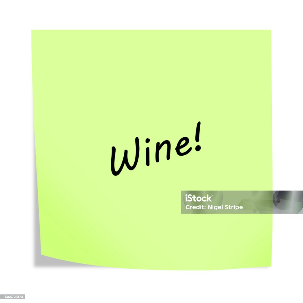 Wine Sticky Notes Wine 3d Illustration Post Note Reminder On White With Clipping Path ...