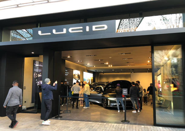 La Jolla, CA: Lucid Motors Showroom at Westfield UTC Mall stock photo