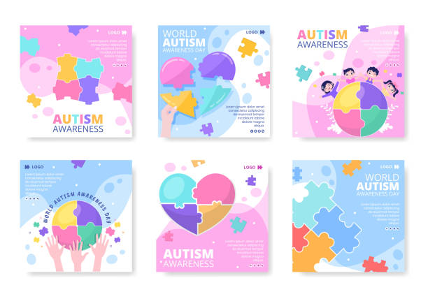 World Autism Awareness Day Post Template Flat Illustration Editable of Square Background Suitable for Social media or Greetings Card World Autism Awareness Day Post Template Flat Illustration Editable of Square Background Suitable for Social media or Greetings Card over fed stock illustrations