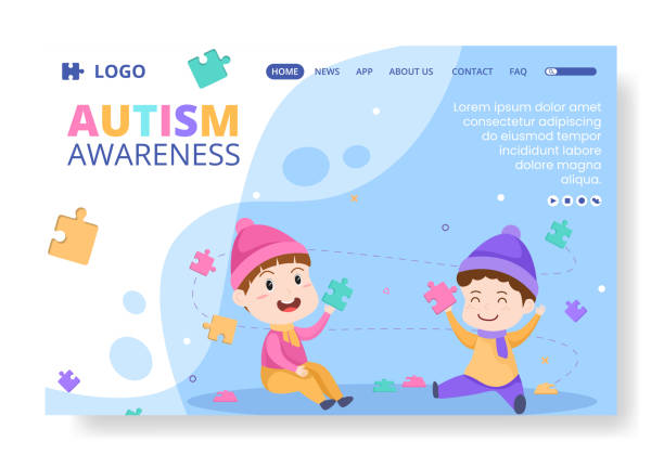 World Autism Awareness Day Landing Page Template Flat Illustration Editable of Square Background Suitable for Social media or Greetings Card World Autism Awareness Day Landing Page Template Flat Illustration Editable of Square Background Suitable for Social media or Greetings Card over fed stock illustrations