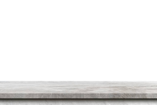 istock Empty cement table on isolated white background with copy space and display montage for product. 1365742365