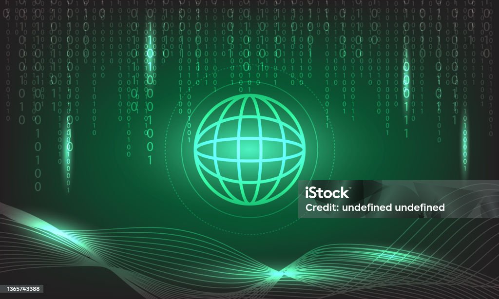 Computer Binary Code Matrix Stock Illustration - Download Image Now ...