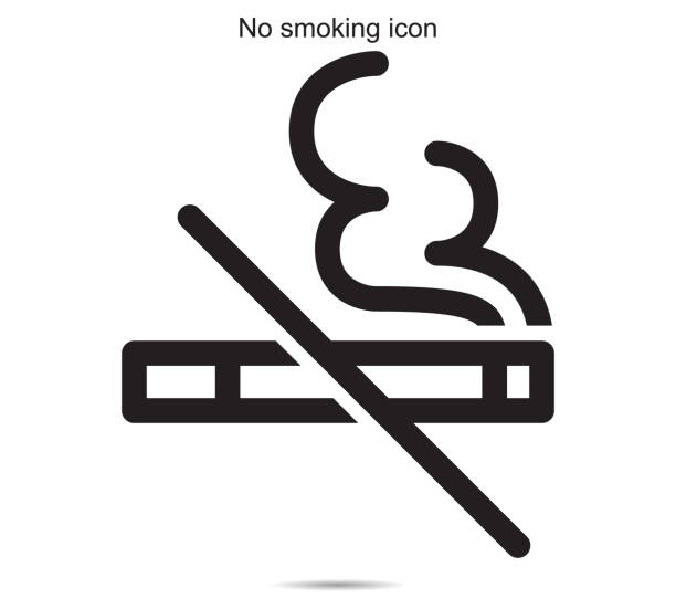 ilustrações, clipart, desenhos animados e ícones de sem ideias de ícone de fumar projetam gráfico de ilustração vetorial em segundo plano - no smoking sign smoking sign cigarette