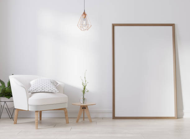 istock Mock up poster frame in children room, kids room 3D rendering 1365749297