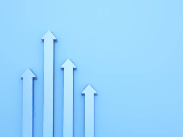 istock 3d Render arrow up to growth success progress way and forward achievement creative concept. stock photo 1365754808