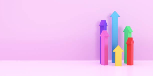 istock 3d Render arrow up to growth success progress way and forward achievement creative concept. stock photo 1365754985